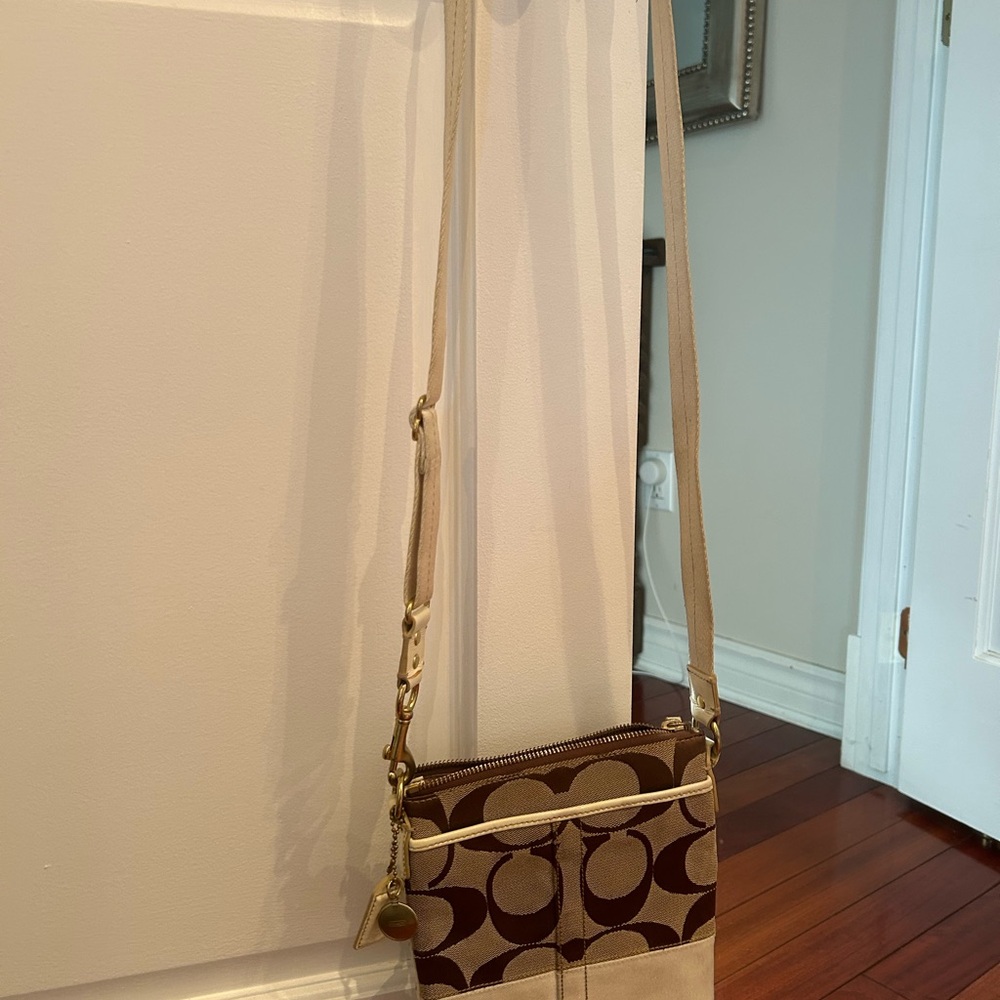 Coach Brown and Tan Crossbody Bag